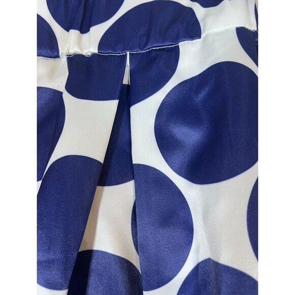 Persun Polka Dot Maxi Skirt 6 Blue Retro Old Money Classic Chic Preppy A Line - Picture 10 of 13